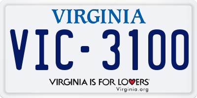 VA license plate VIC3100