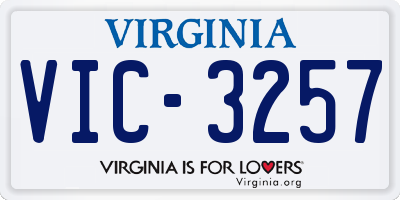VA license plate VIC3257
