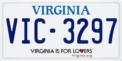 VA license plate VIC3297