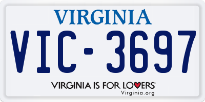 VA license plate VIC3697