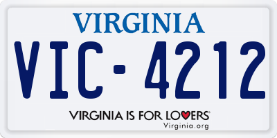 VA license plate VIC4212
