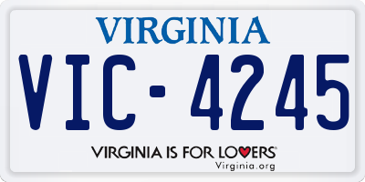 VA license plate VIC4245
