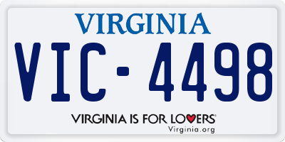 VA license plate VIC4498