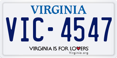 VA license plate VIC4547