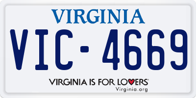 VA license plate VIC4669
