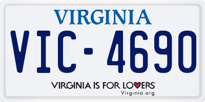 VA license plate VIC4690