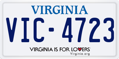 VA license plate VIC4723