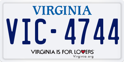 VA license plate VIC4744