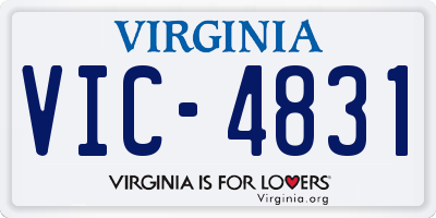 VA license plate VIC4831