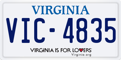VA license plate VIC4835