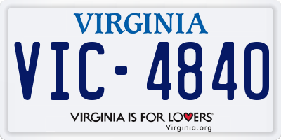 VA license plate VIC4840