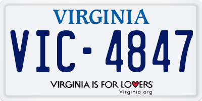 VA license plate VIC4847
