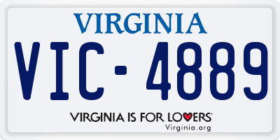 VA license plate VIC4889