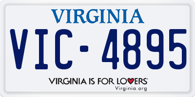 VA license plate VIC4895