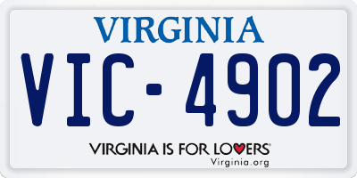 VA license plate VIC4902