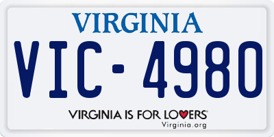 VA license plate VIC4980