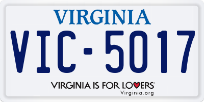 VA license plate VIC5017