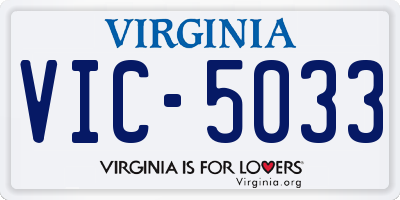 VA license plate VIC5033