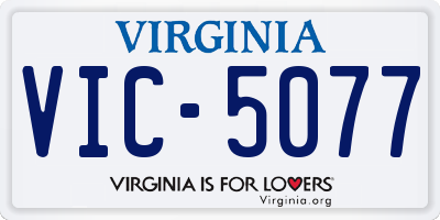 VA license plate VIC5077