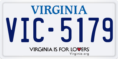 VA license plate VIC5179
