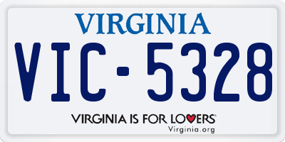 VA license plate VIC5328