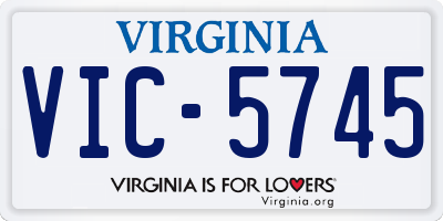 VA license plate VIC5745