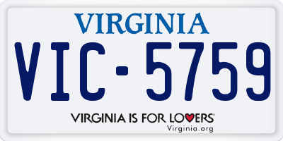 VA license plate VIC5759