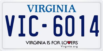 VA license plate VIC6014