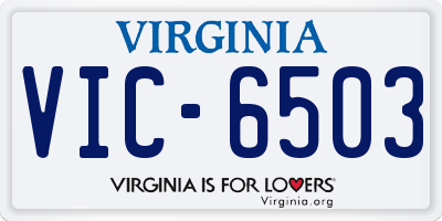 VA license plate VIC6503