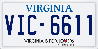 VA license plate VIC6611