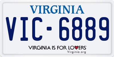VA license plate VIC6889
