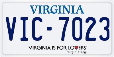 VA license plate VIC7023