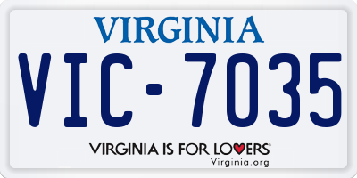 VA license plate VIC7035