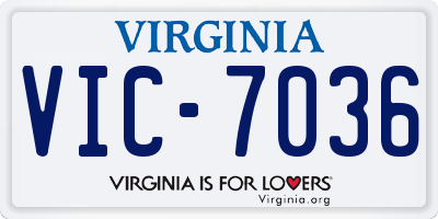 VA license plate VIC7036