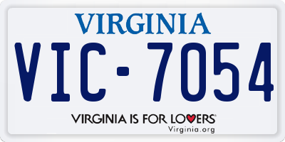 VA license plate VIC7054