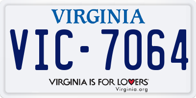 VA license plate VIC7064