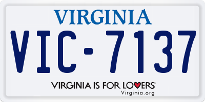 VA license plate VIC7137