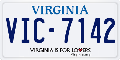 VA license plate VIC7142