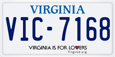 VA license plate VIC7168