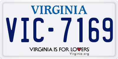 VA license plate VIC7169
