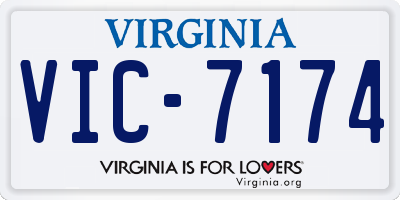 VA license plate VIC7174