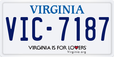 VA license plate VIC7187