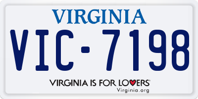 VA license plate VIC7198