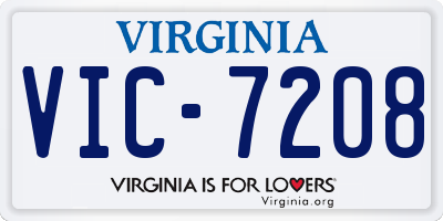 VA license plate VIC7208