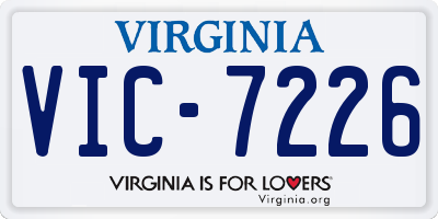VA license plate VIC7226