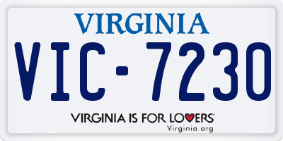 VA license plate VIC7230