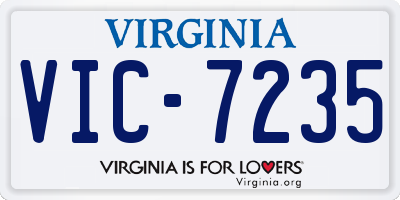 VA license plate VIC7235