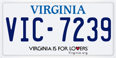 VA license plate VIC7239