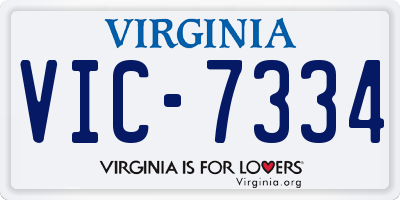 VA license plate VIC7334