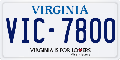 VA license plate VIC7800